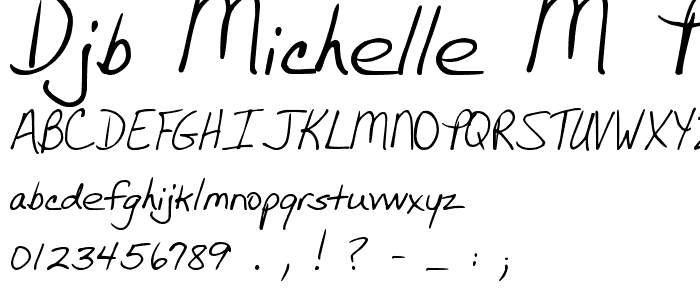 DJB MICHELLE M print font